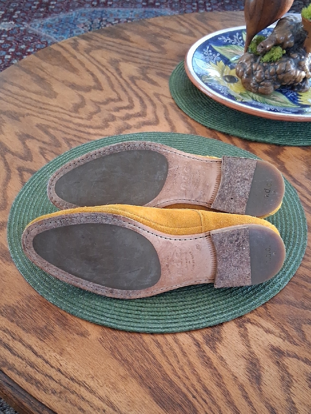 n.d.c Made By Hand Mustard Suede Academia Preppy Lace Up Oxfords Size 39 - Picture 8 of 10